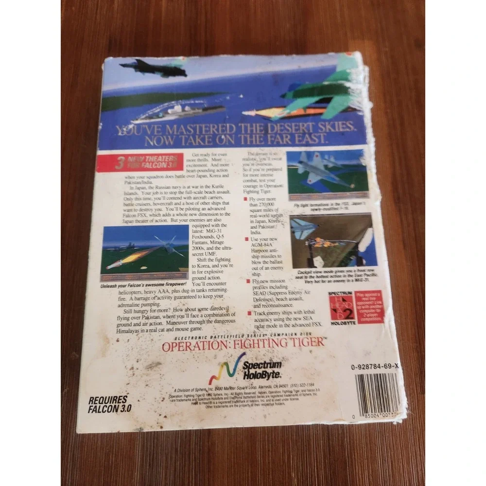 Falcon 3.0: Operation Fighting Tiger‎ Spectrum Holobyte PC 1992 Box COMPLETE ZD2